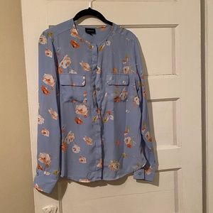 Blue floral blouse